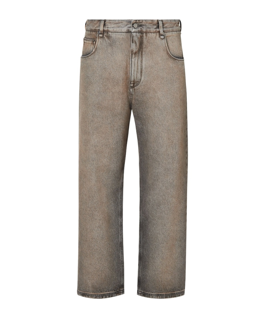 Fendi Gray Overdyed Jeans In Multi