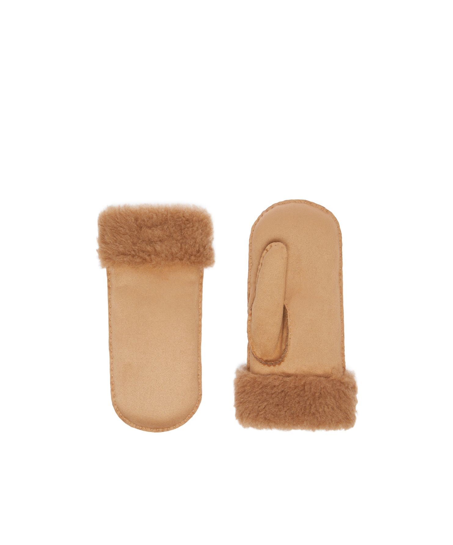 Max Mara Soft-textured Mittens In Brown