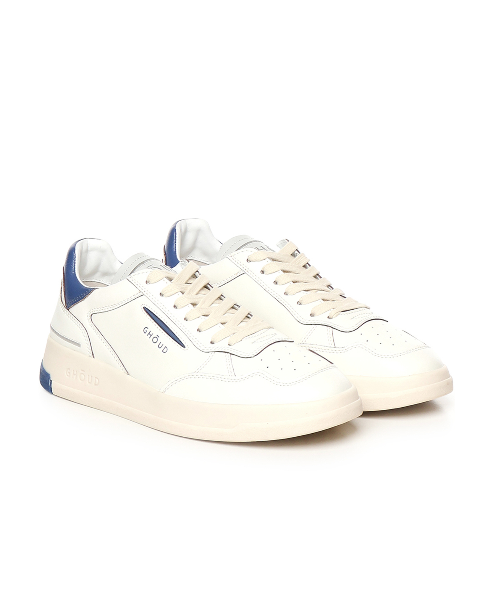 Ghoud Black And White Tweener Leather Sneakers In White