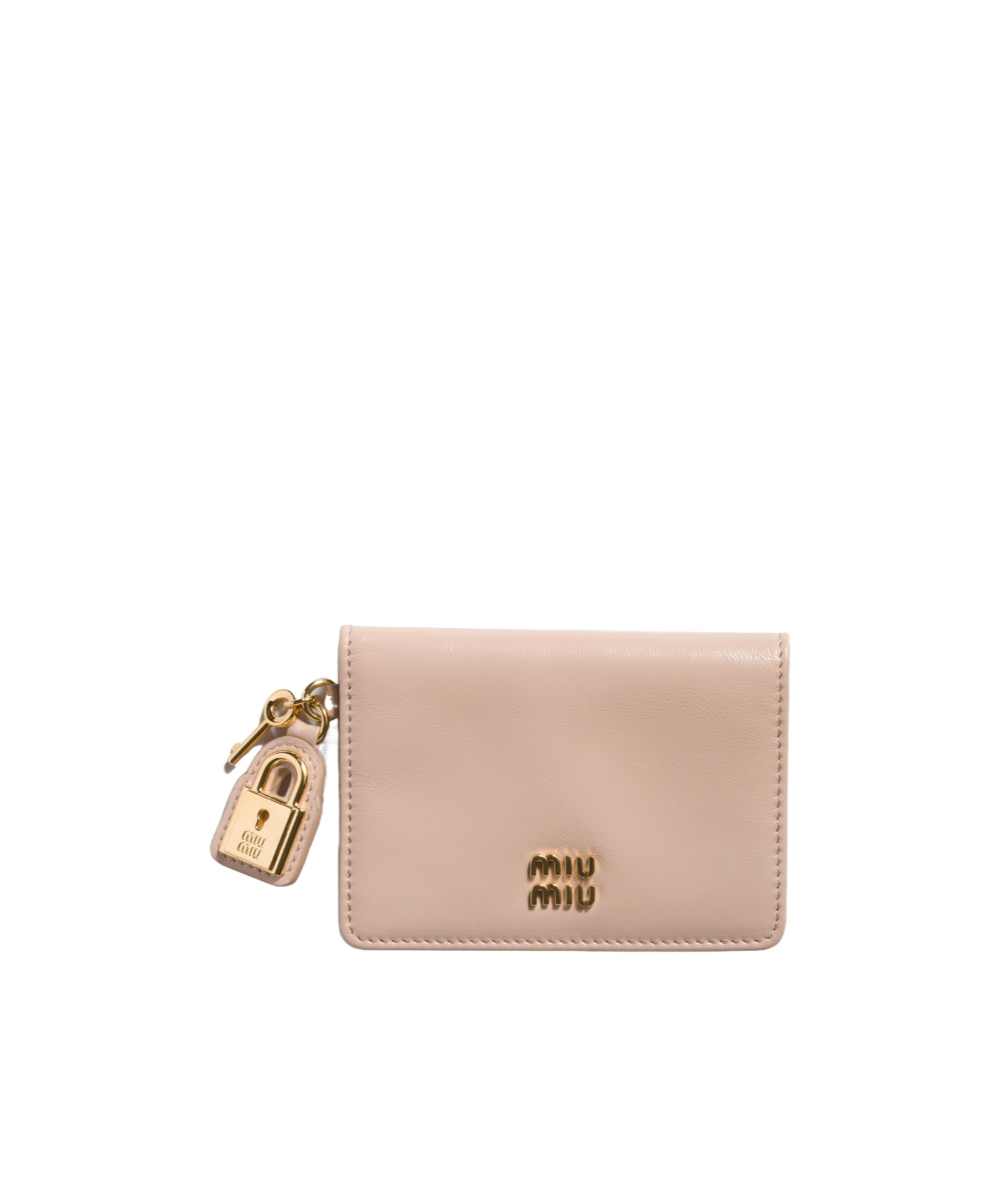 Miu Miu Leather Card Holder In Pink