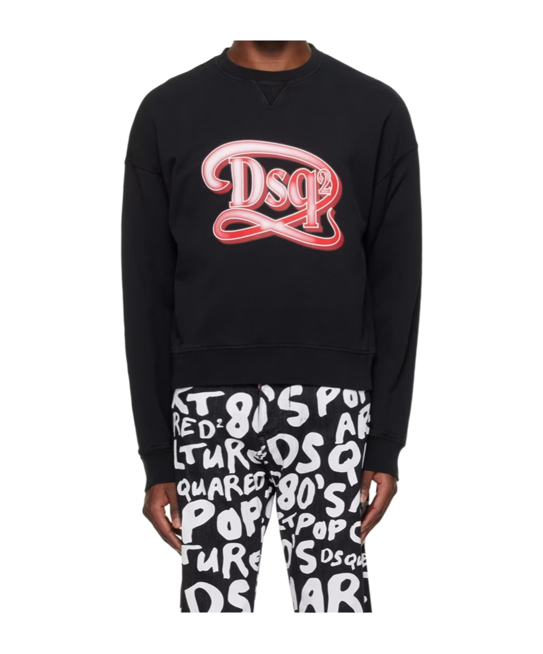 Dsquared2 Black Drop Fit Sweatshirt In Black