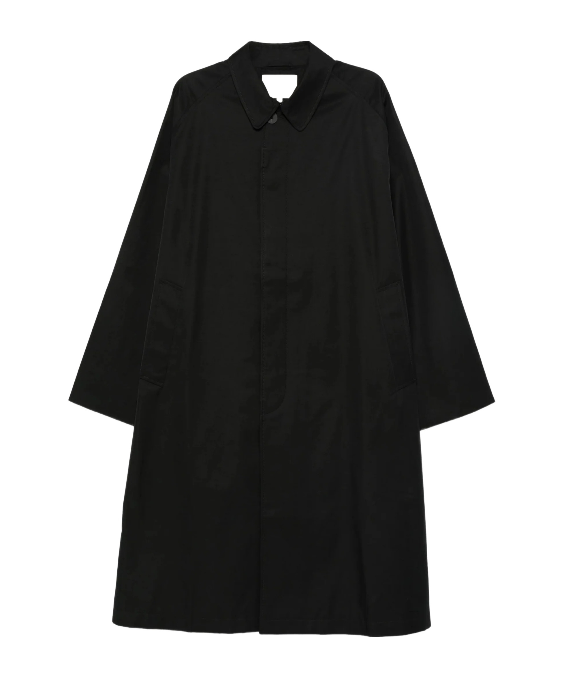 Studio Nicholson Long Wool Blend Coat With Side Pockets In Black