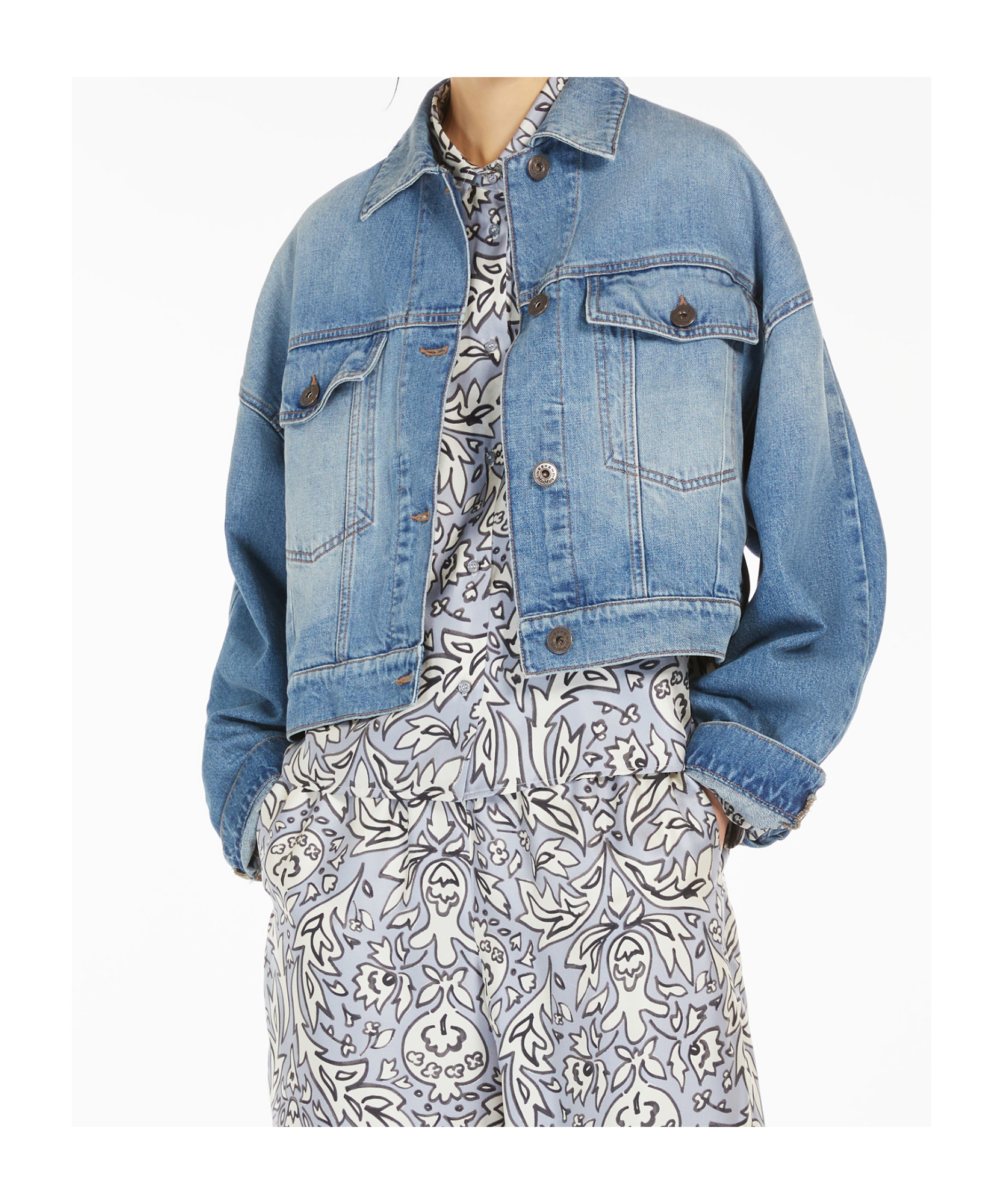 WEEKEND MAX MARA CROPPED DENIM JACKET