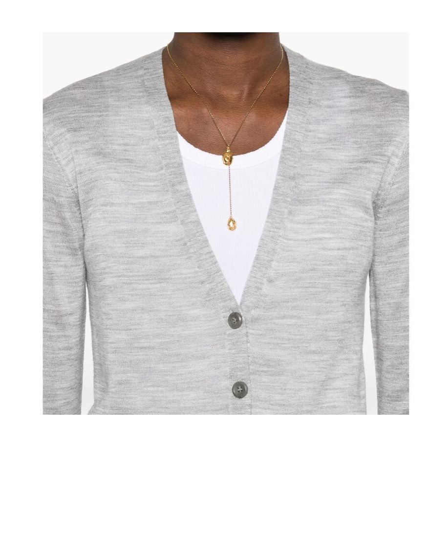 Calvin Klein Long-sleeved Knitted Cardigan In Gray