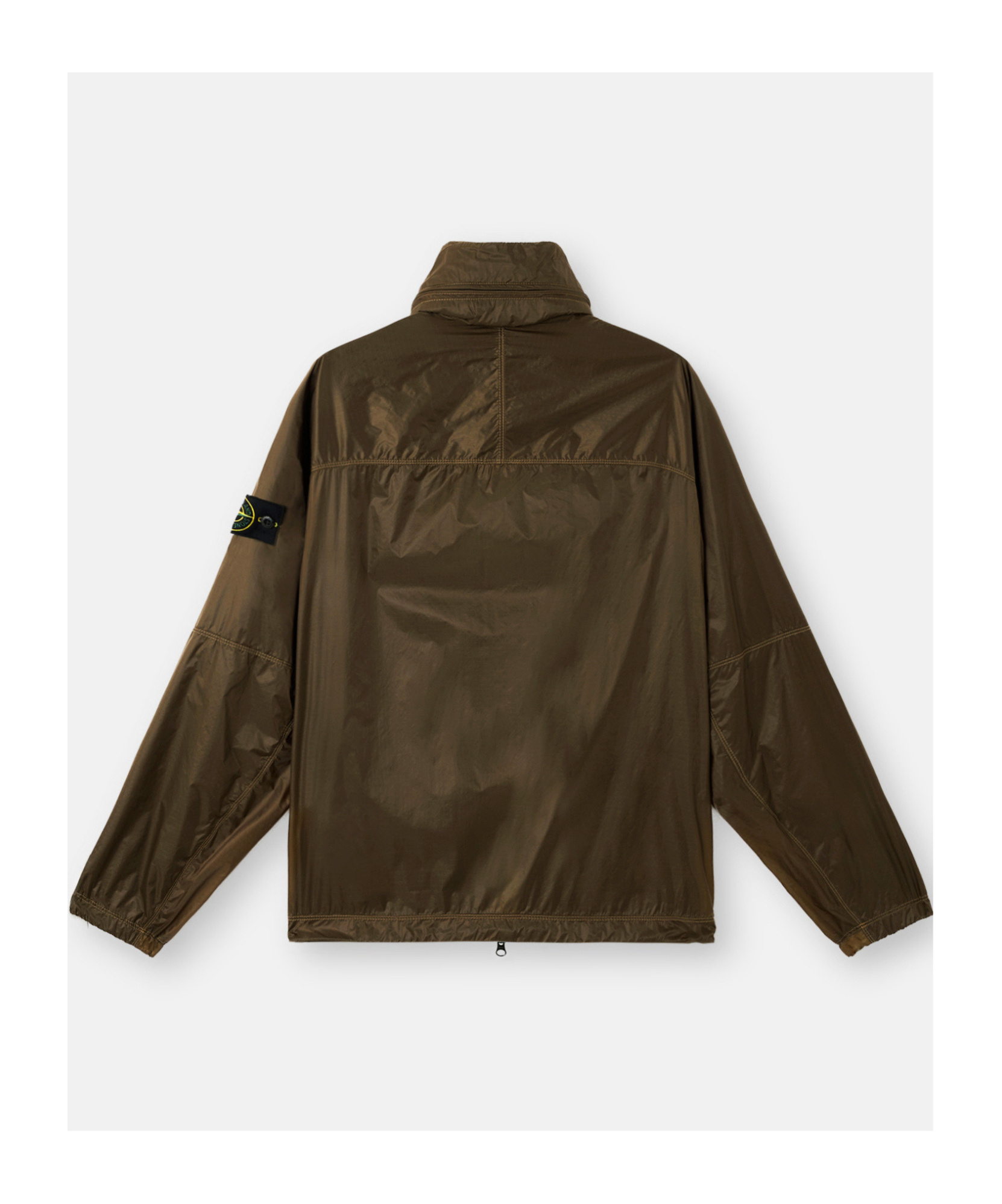 Stone Island Light Jacket With Anti-drop And Concealed Hood In Brown