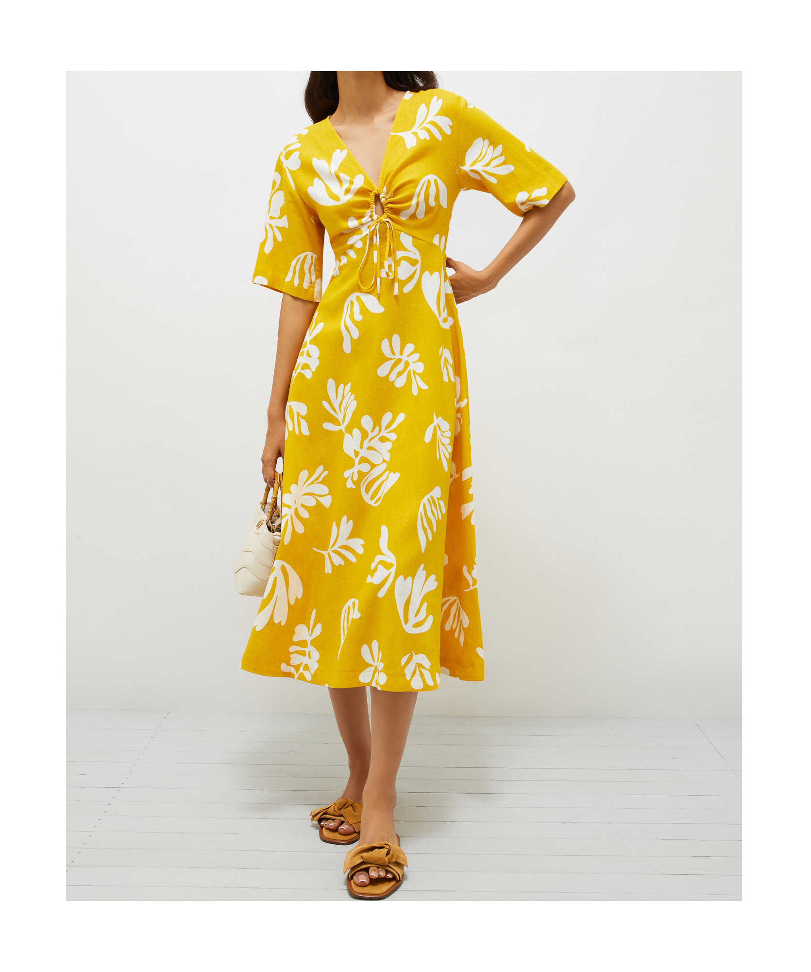 Marella Molise Midi Dress In Yellow