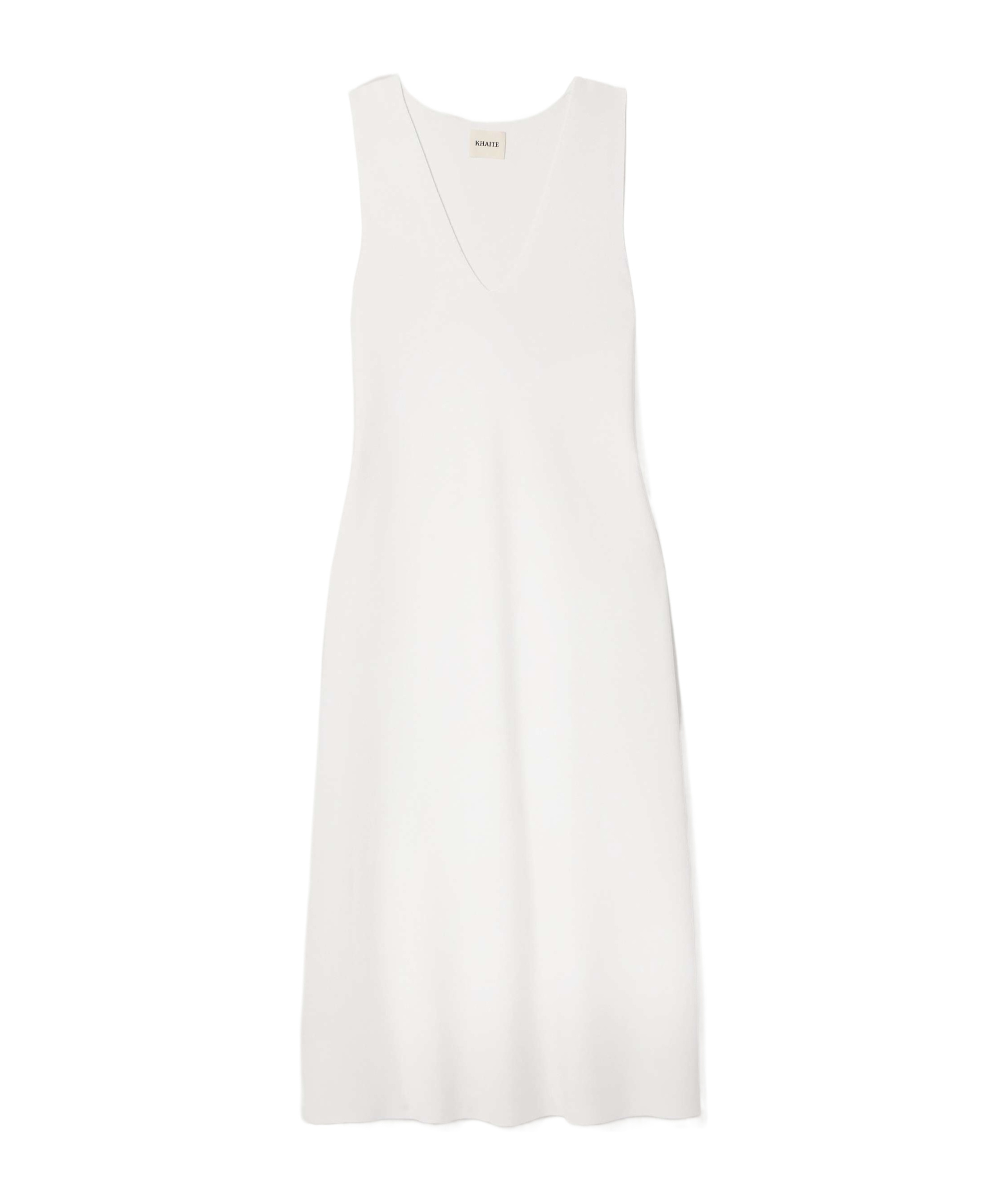 Khaite Keran Stretch-knit Midi Dress In White