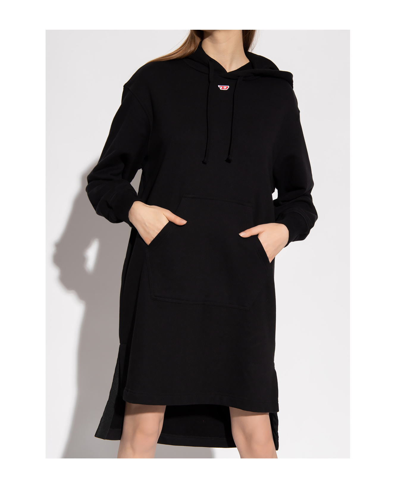 Shop Diesel D-ilse-d Hoodie Dress In Black