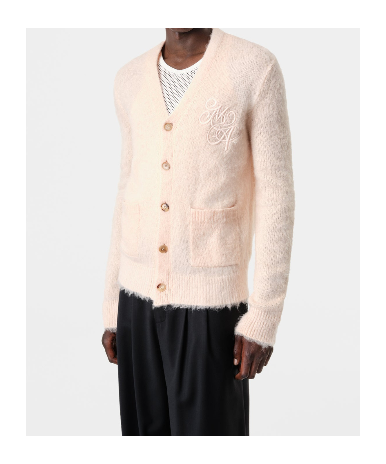 Amiri Ma Swirl Cardigan In Nude