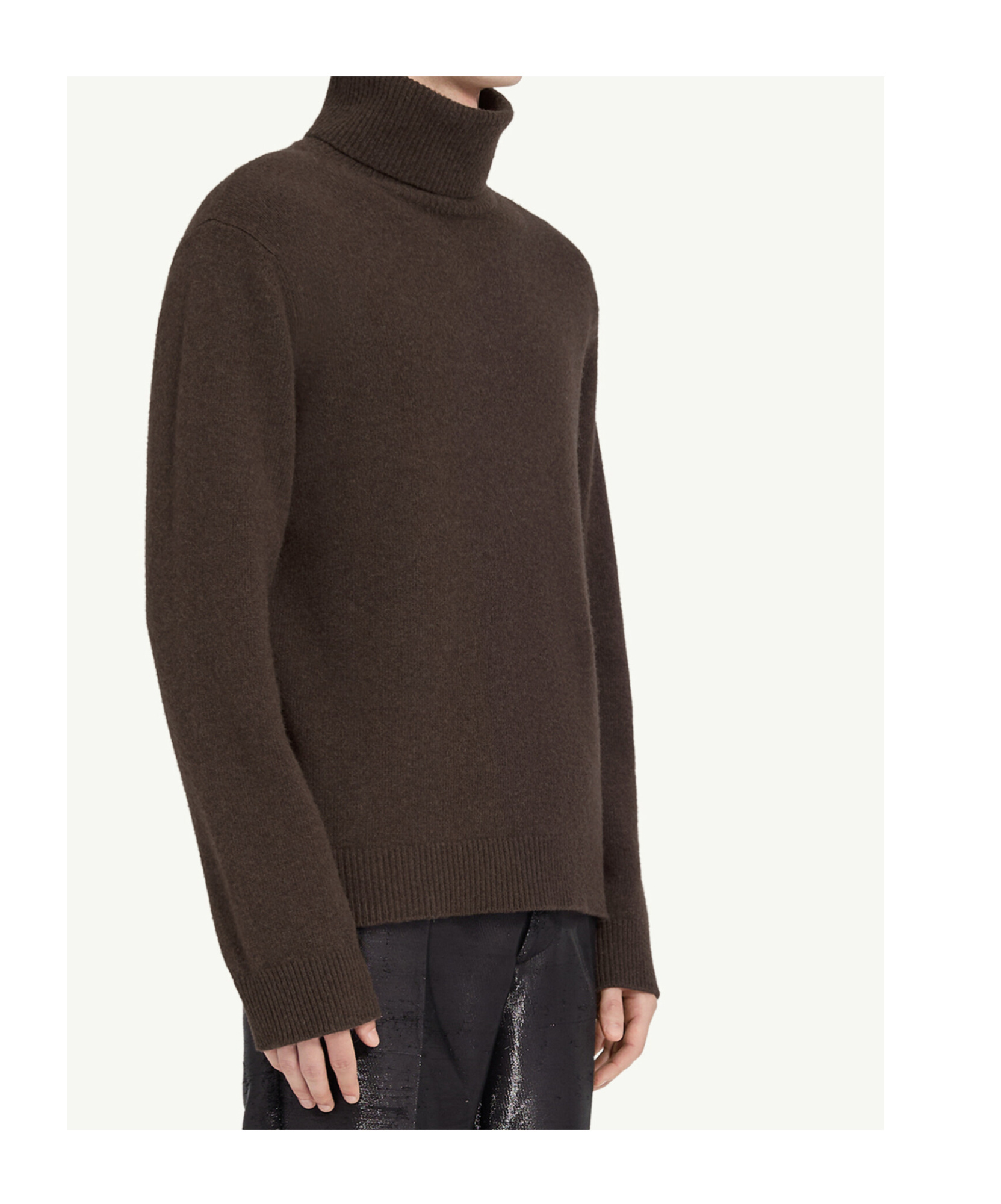 Mm6 Maison Margiela Relaxed Fit Turtleneck Sweater With Ribbed Detailing In Animal Print