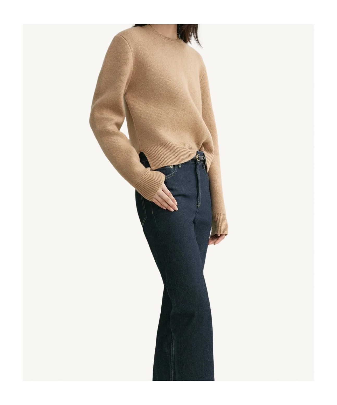 Totême Long-sleeved Sweater In Nude