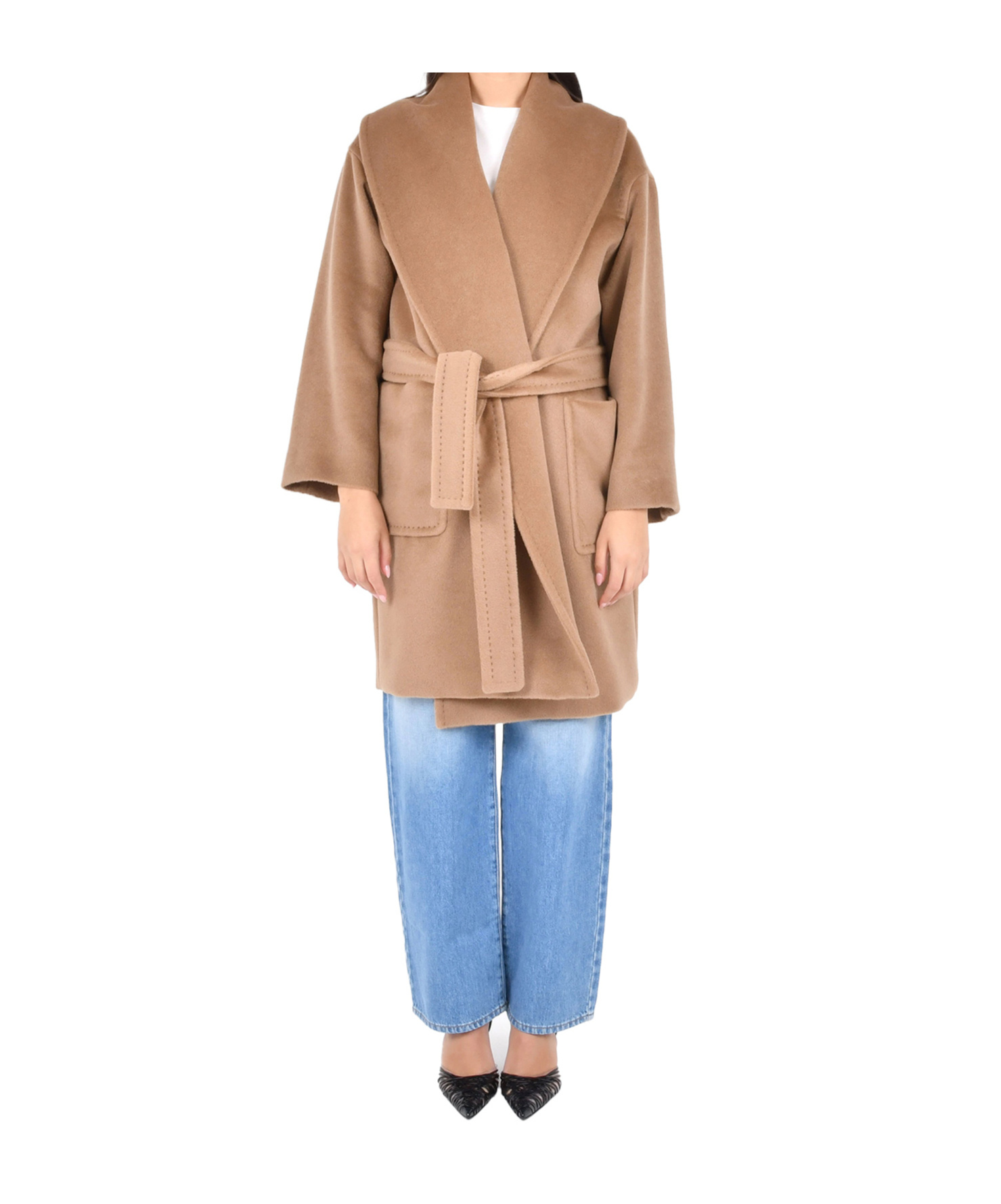 Max Mara Studio Cloruro Coat In Brown