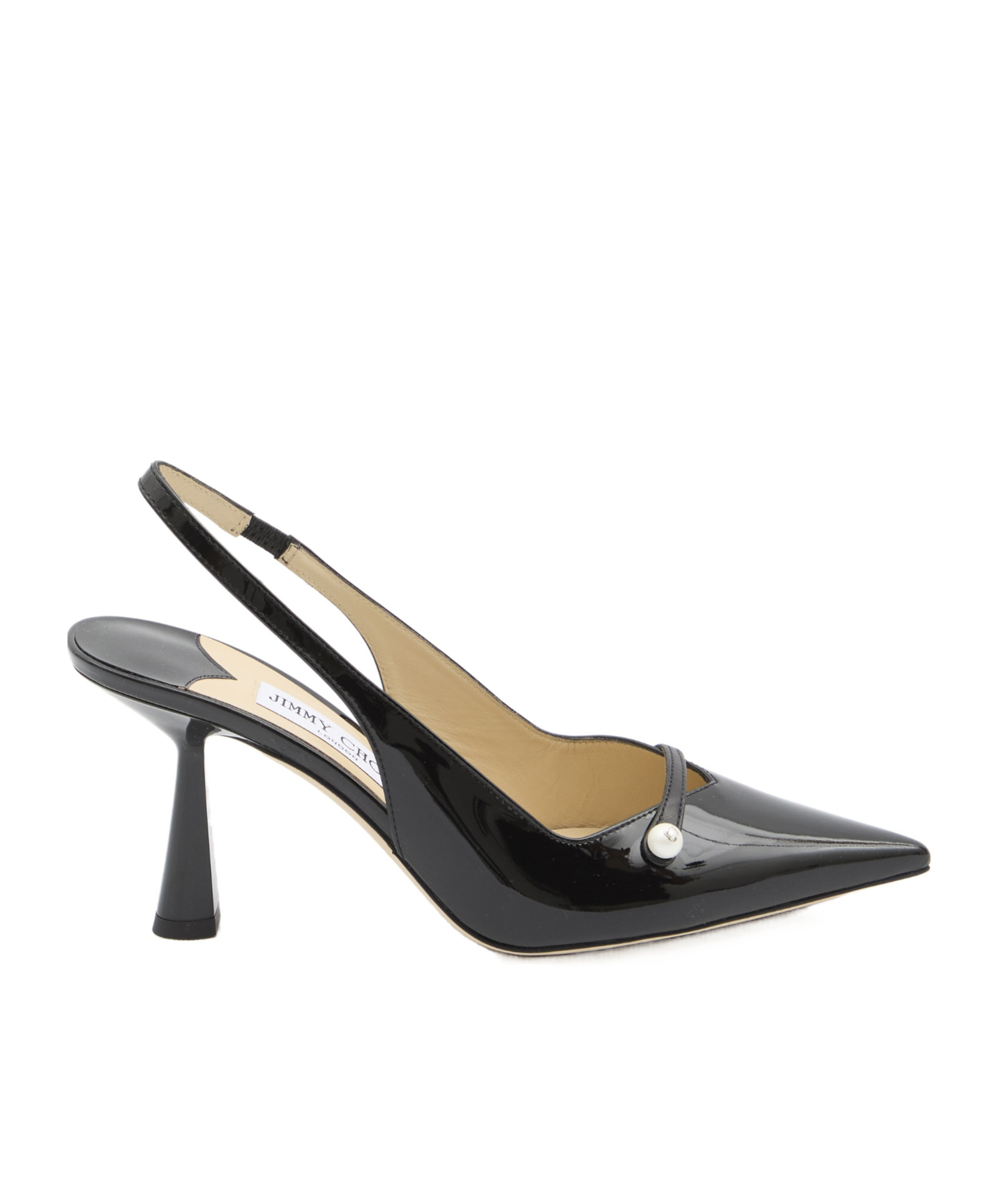 Jimmy Choo Amita 85 Patent Leather Slingback Pumps In Black