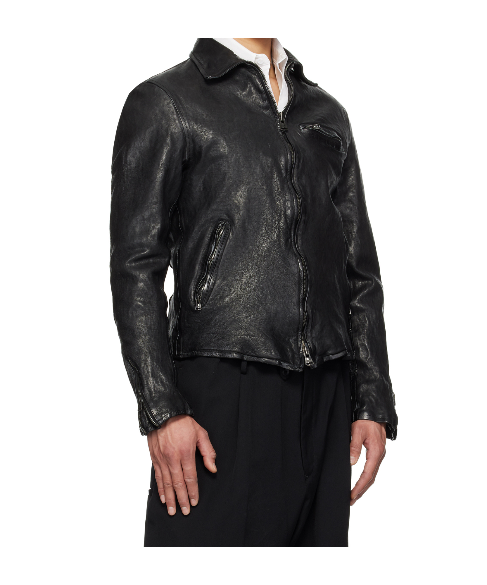 Yohji Yamamoto X Backlash Leather Jacket In Black