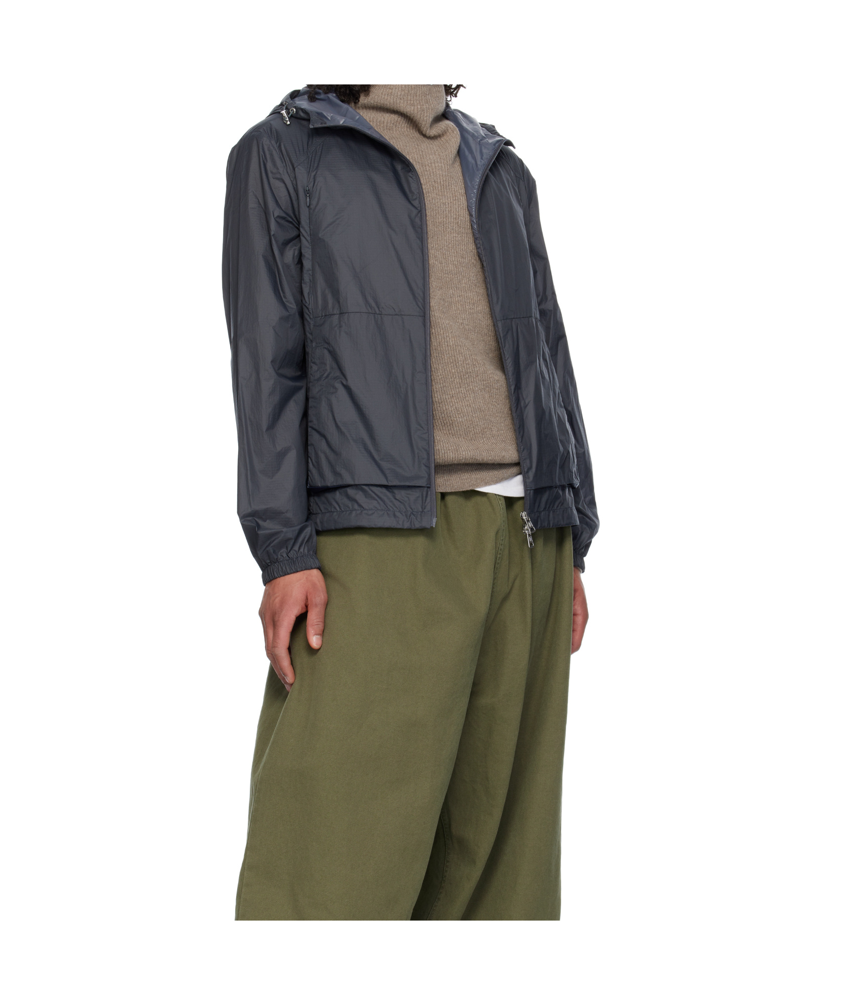Moncler Gray Lamo Hooded Jacket In Black