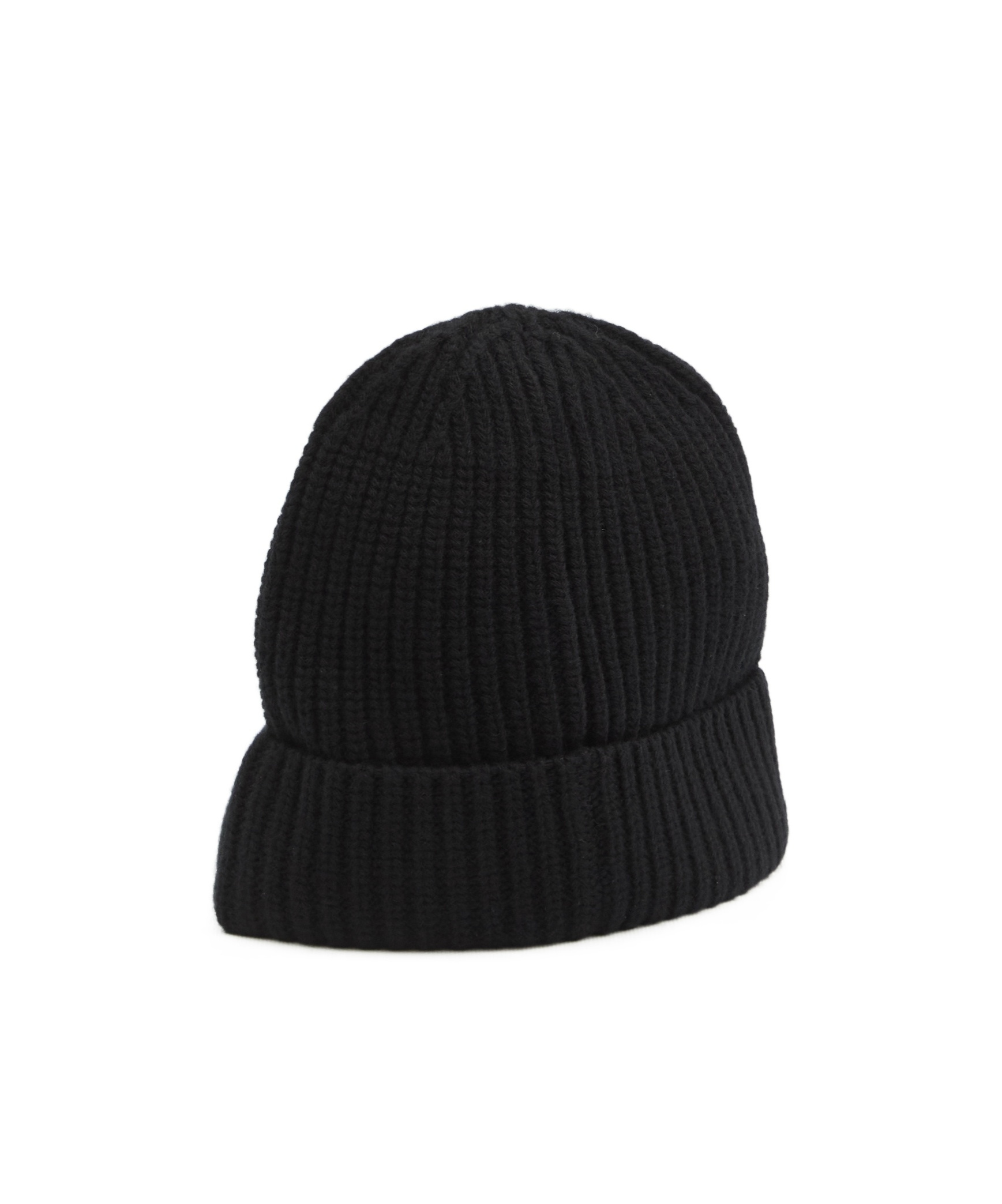 Stone Island Beanie With Compass Logo Patch In Black