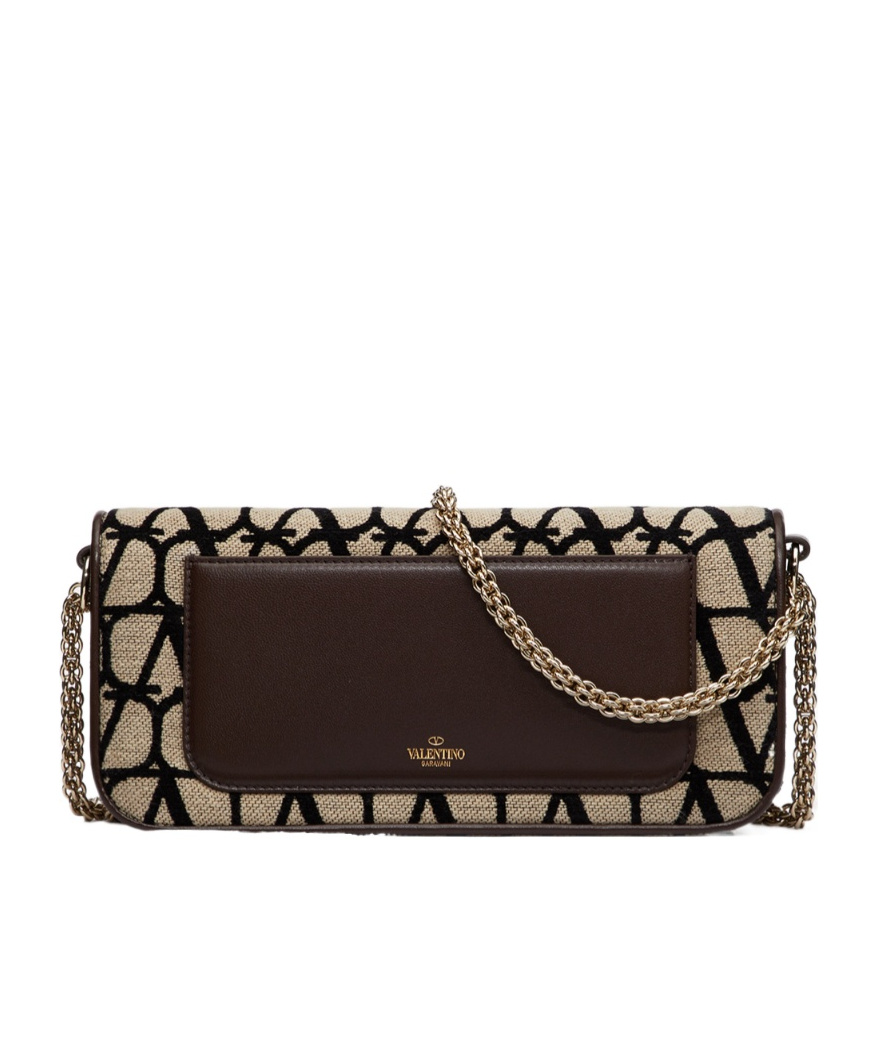 Valentino Schultertasche Mit Monogramm In Nude