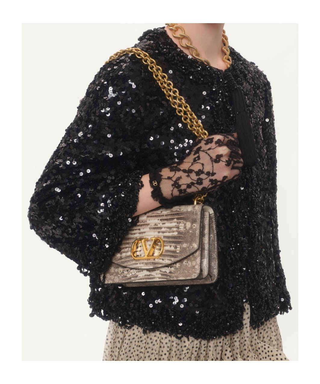 Valentino Small Flip Shoulder Bag In Nude