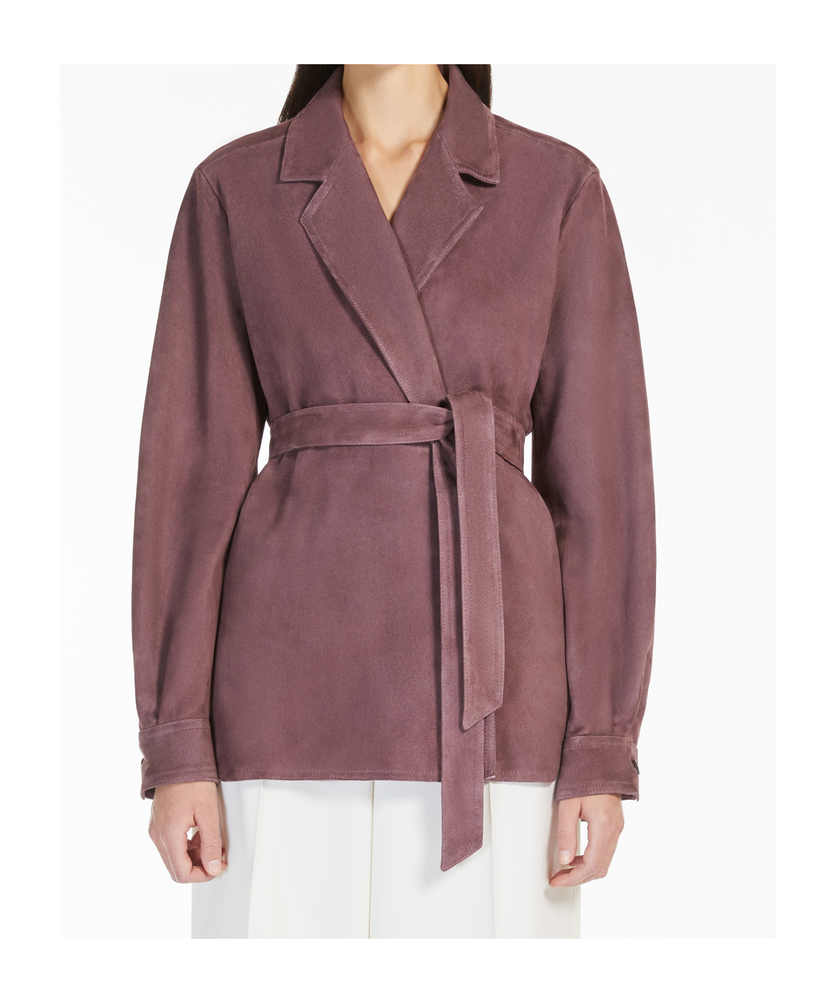 Max Mara Robe Silhouette Leather Jacket In Red