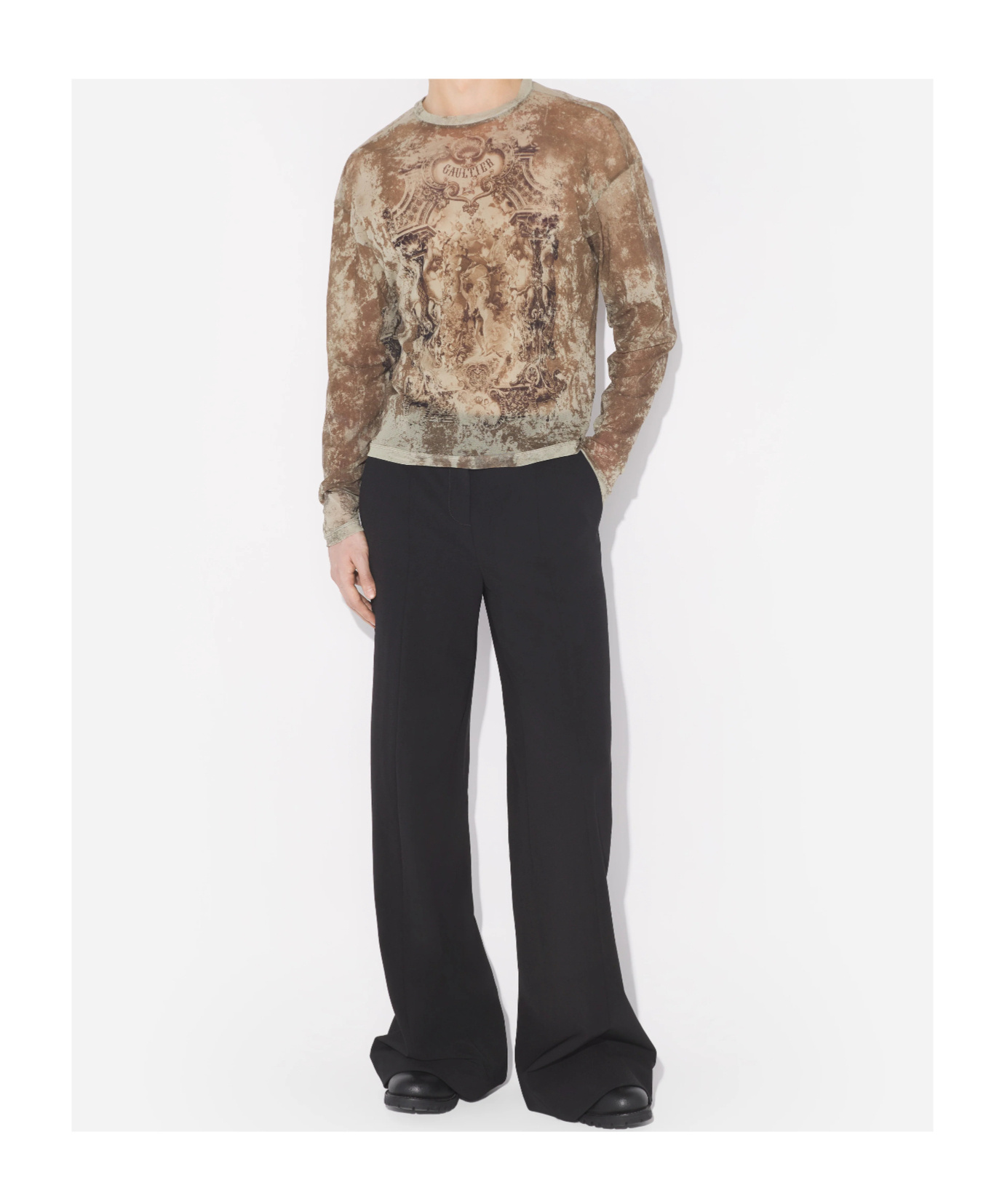 Jean Paul Gaultier The Oversized Beige Médaillon Top In Brown