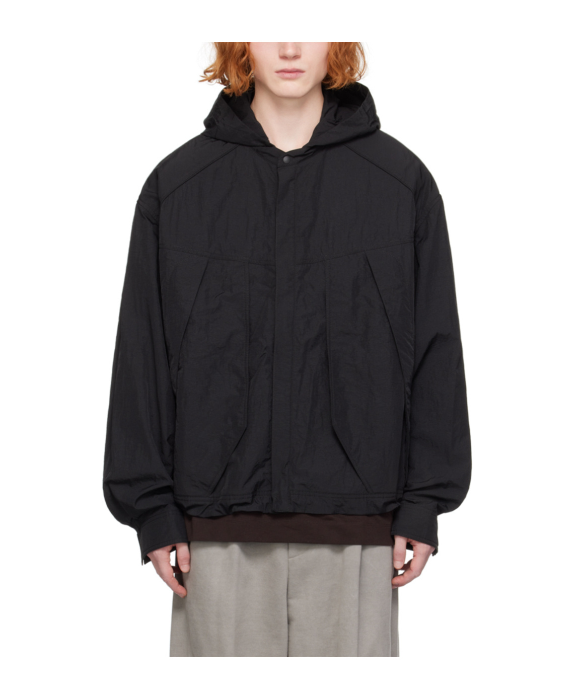Juunj Hooded Long-sleeved Casual Jacket In Black