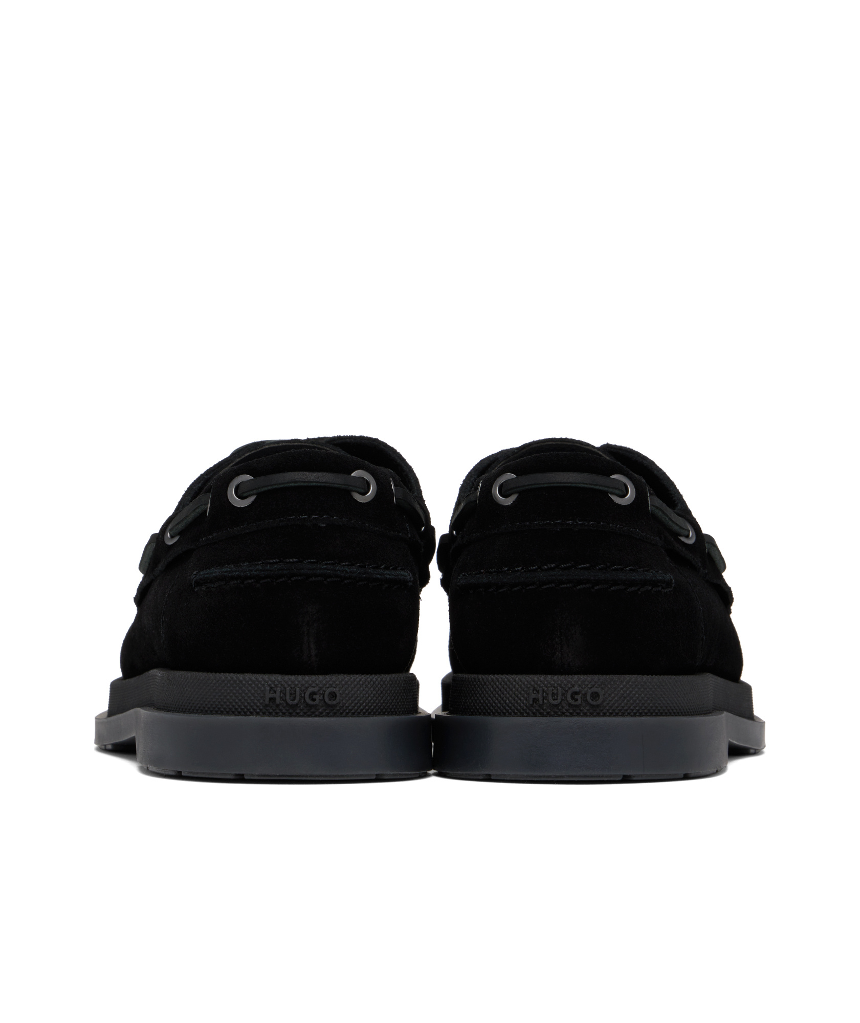 Hugo Boss Round Toe Loafers In Black
