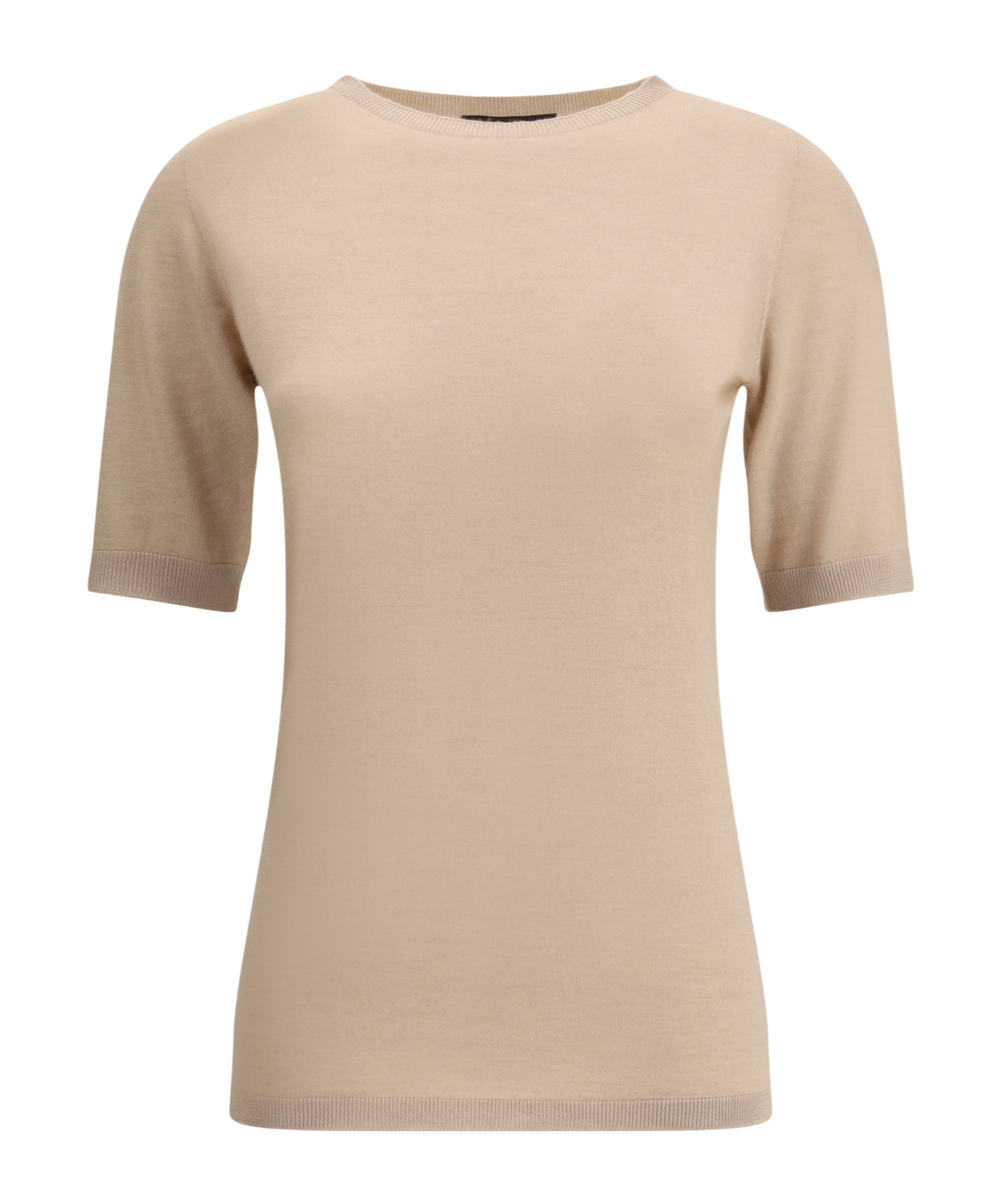 Fabiana Filippi Lightweight Short Sleeve Round Neck Top In Brown