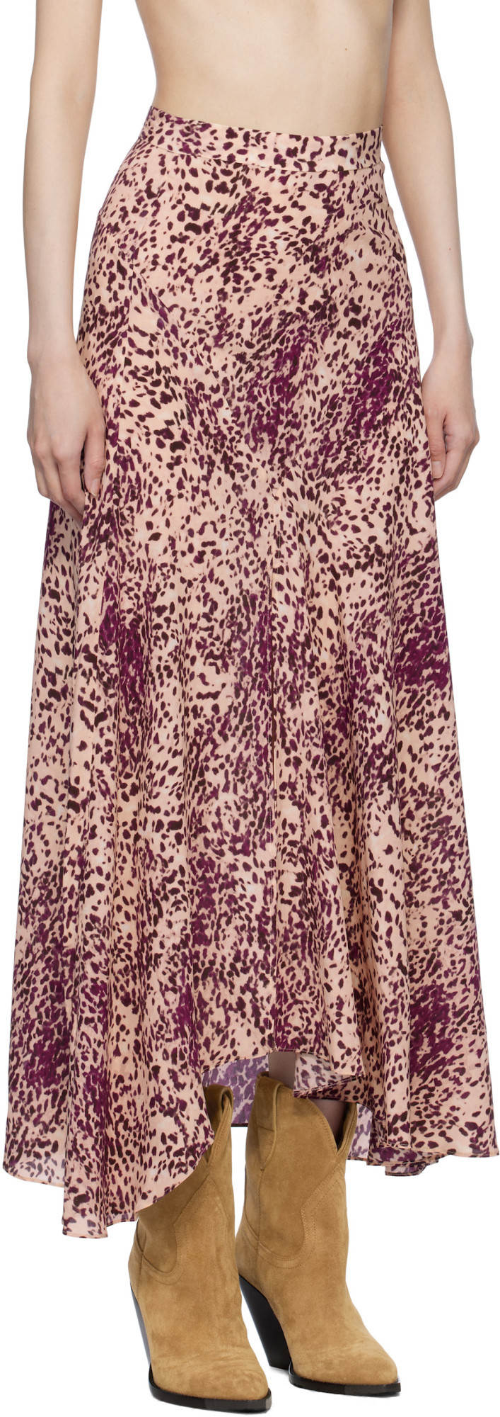 Isabel Marant Fuchsia Printed Sakura Nude Skirt In Purple