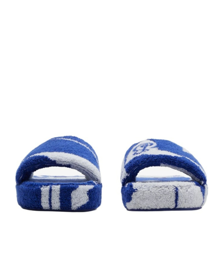Shop Burberry Snug Cotton-towelling Slippers In Blue