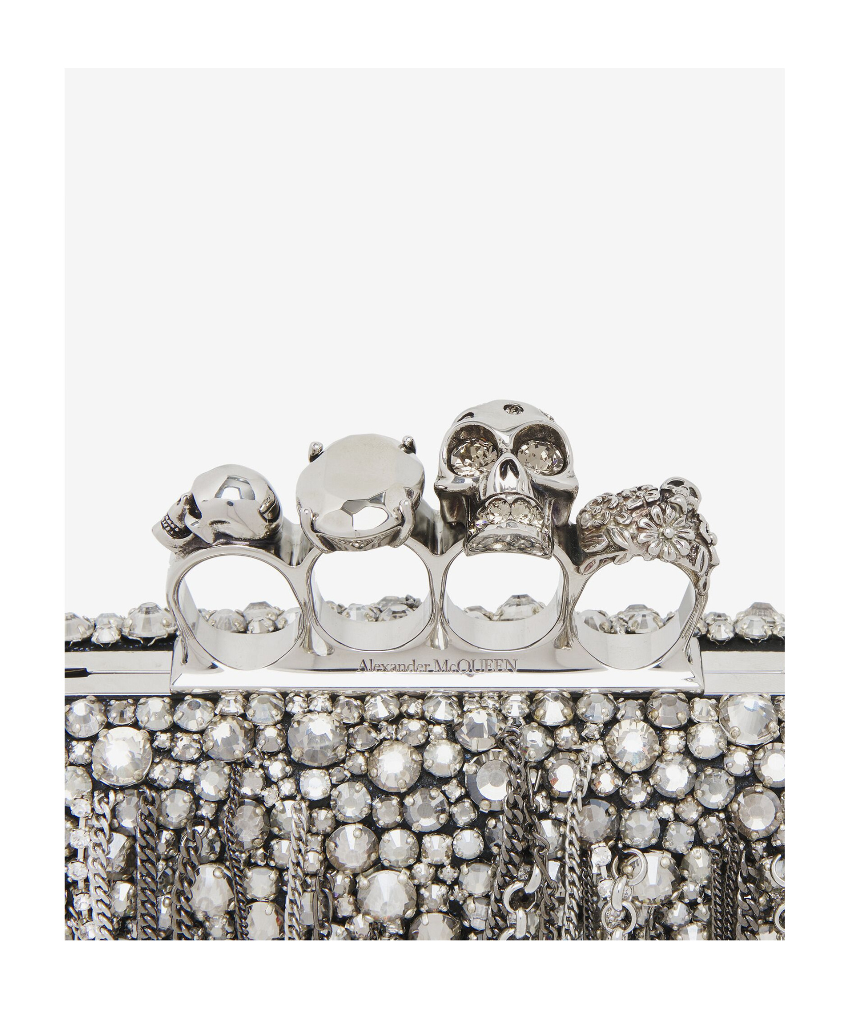 Alexander Mcqueen Knuckle Clutch With Hanging Chains