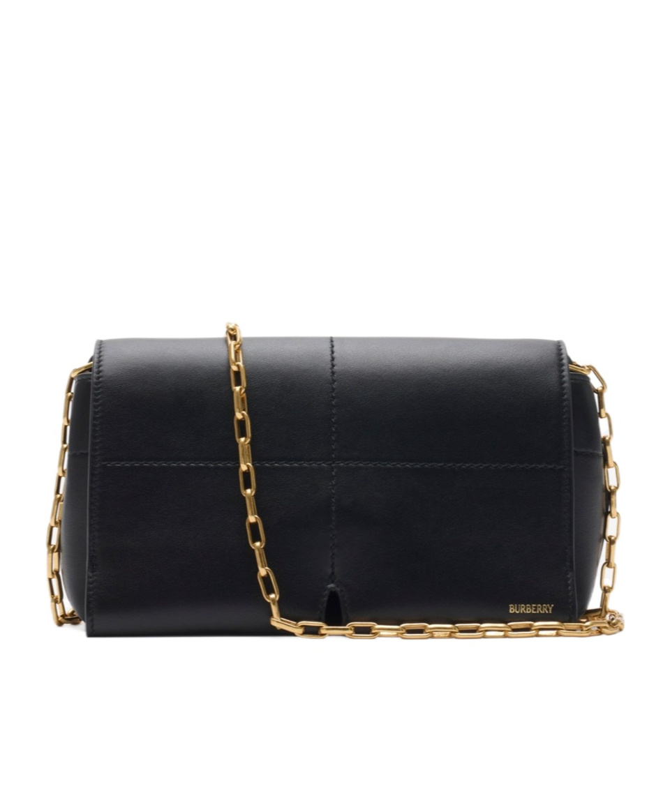 Burberry Snip Chain Shoulder Bag In Black