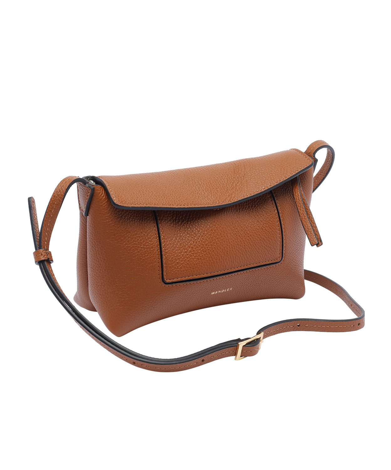 Wandler Slouch Mini Shoulder Bag In Grainy Leather In Brown