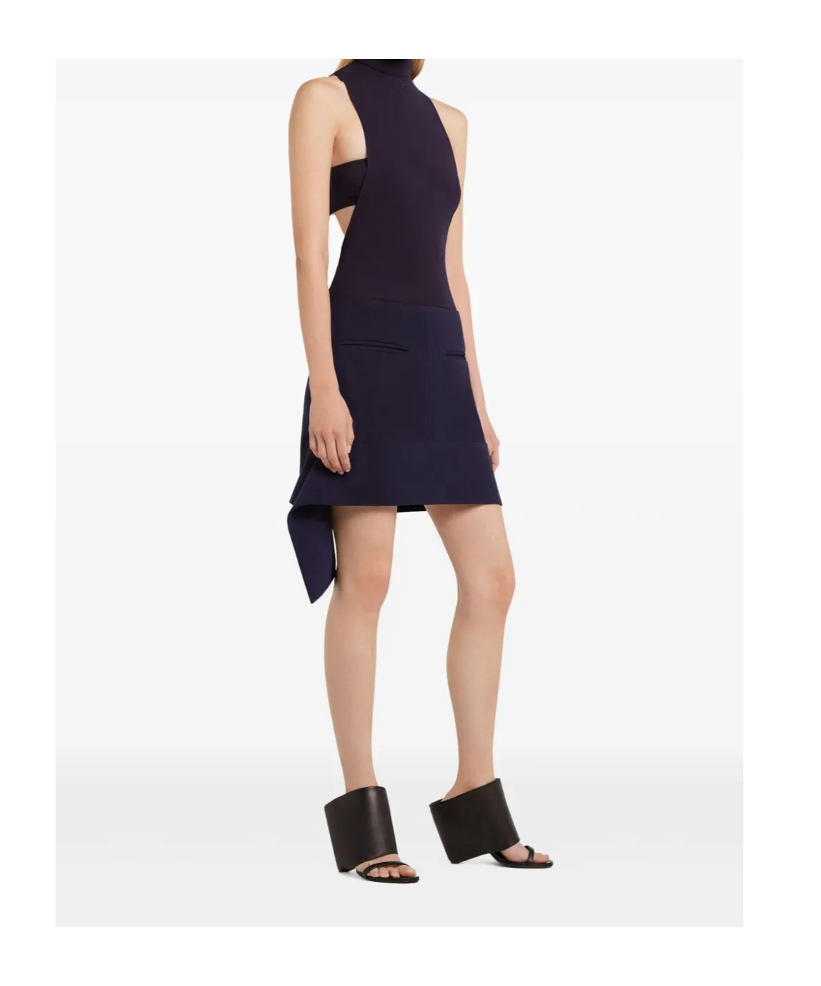 Courrèges Reversed Belt Satin Mini Skirt