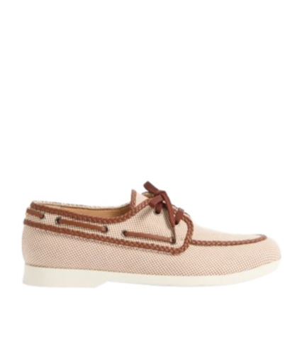 Valentino Men's Palm Avenue Canvas Boat Shoes In Brown