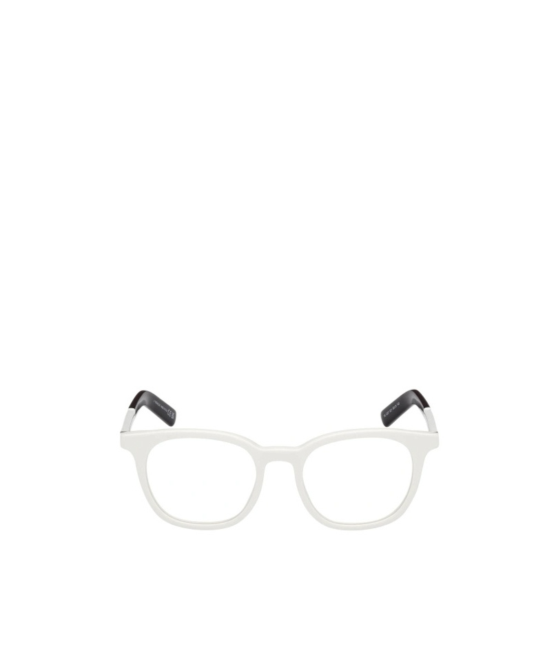 Moncler Ml5207 Two-tone Square-frame Glasses In White