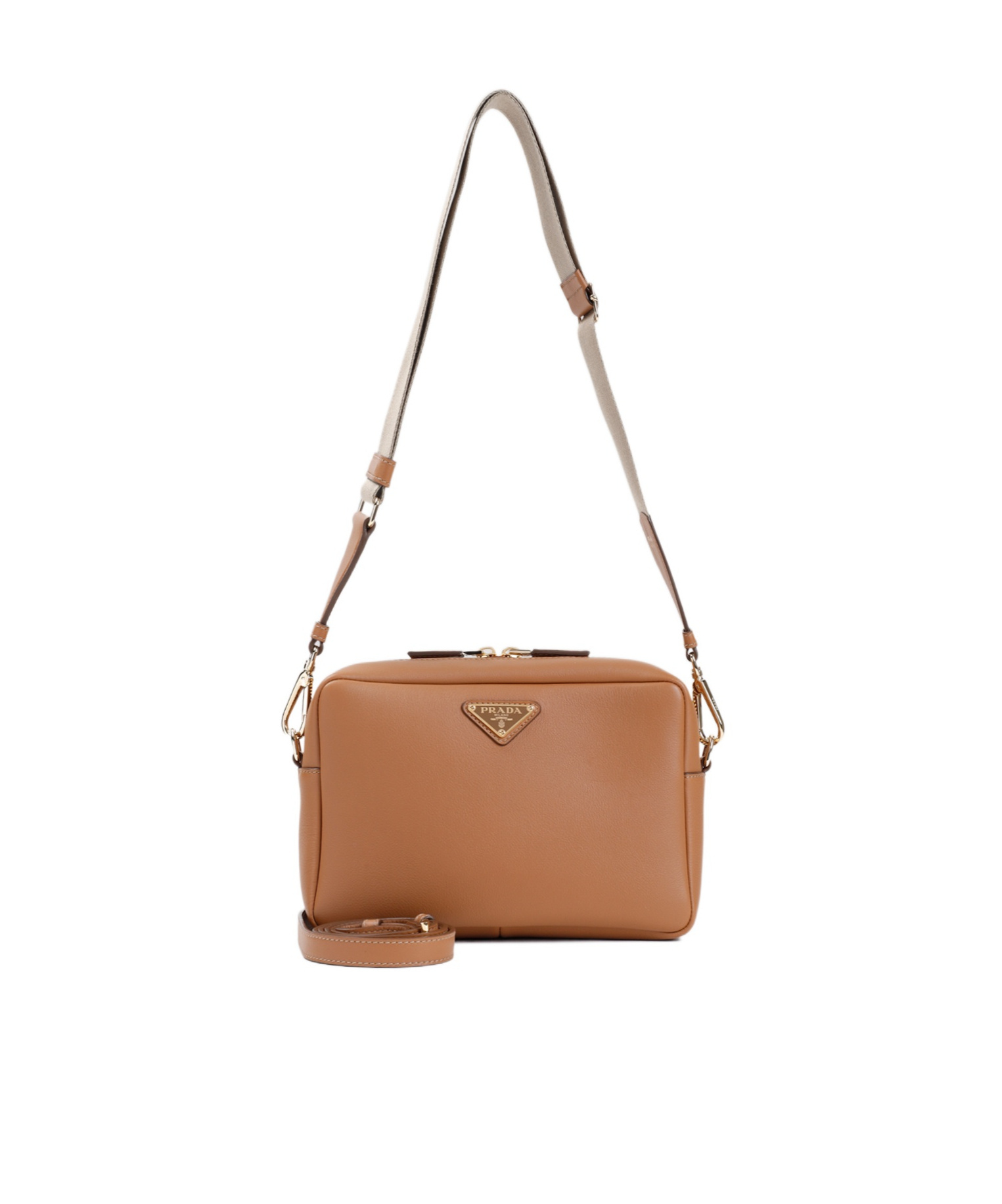 Shop Prada Triangle-logo Shoulder Bag In Brown