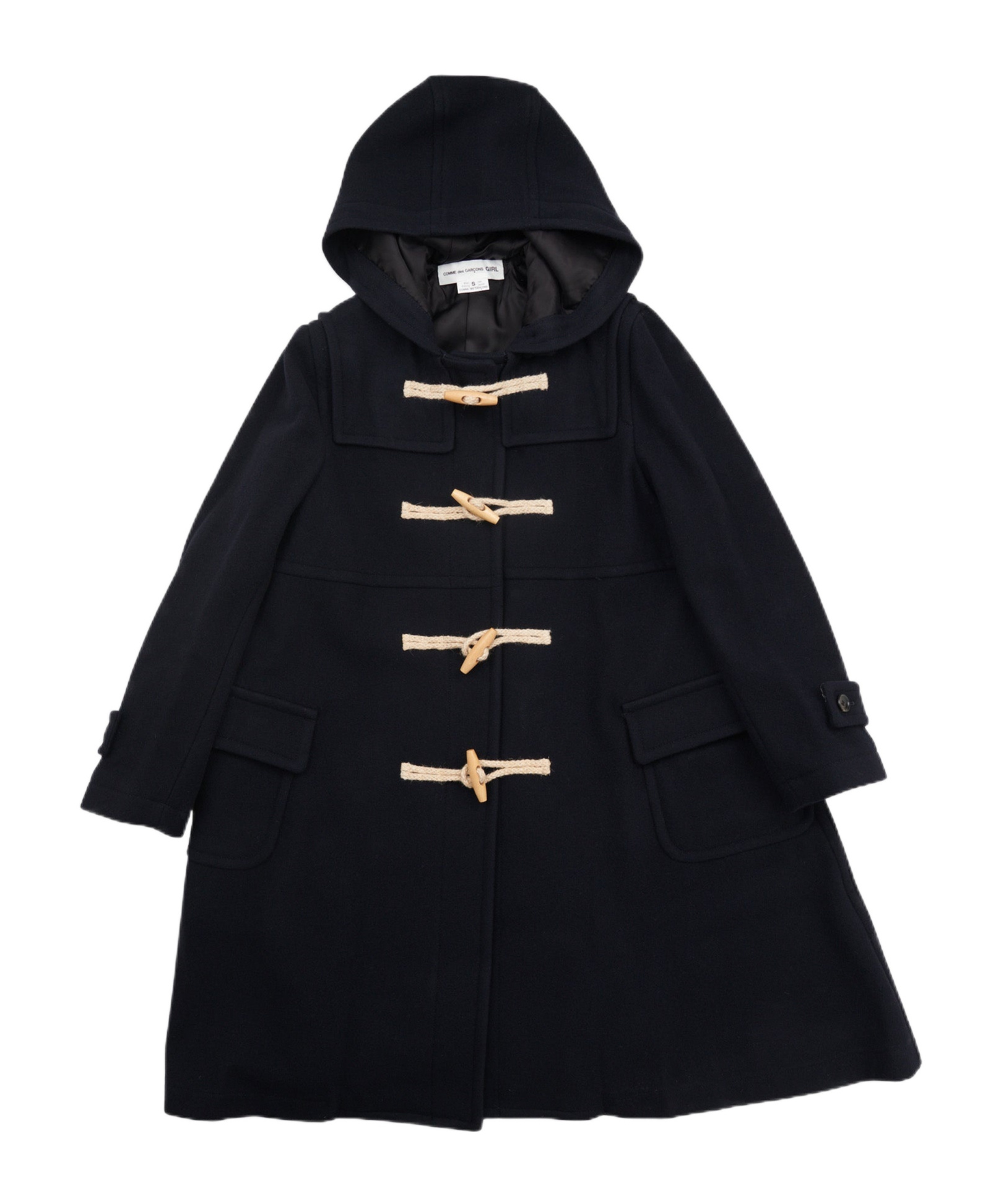 Comme Des Garçons Long-sleeved Coat In Black