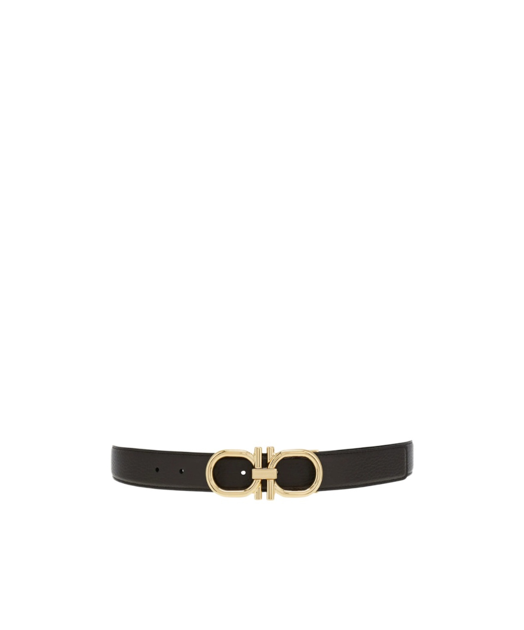 Ferragamo Double-sided Adjustable Gancini Belt In Black