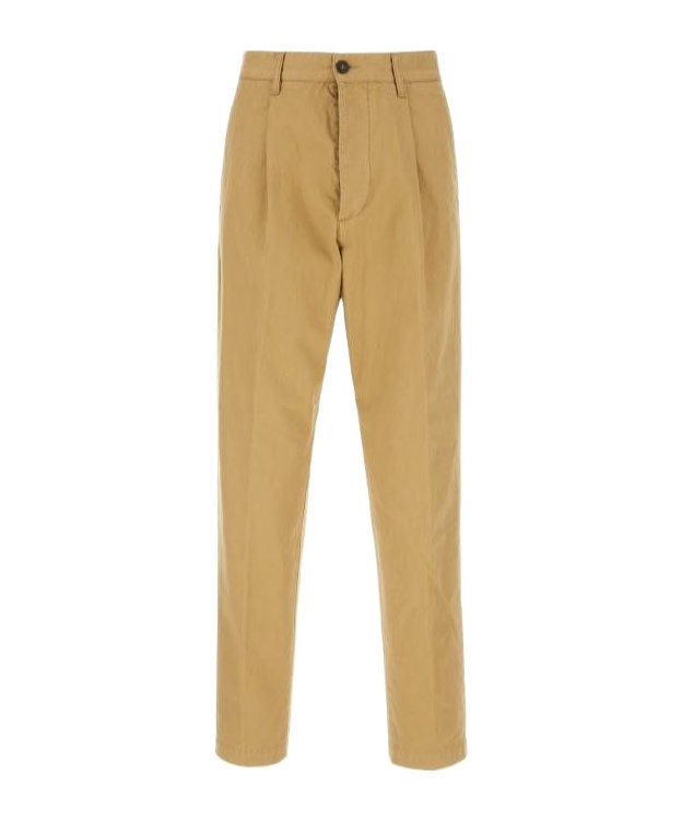 Dsquared2 Camel Cotton Chine Pant In Khaki
