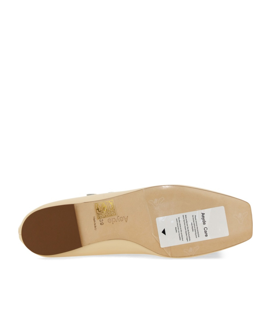 Aeyde Uma Leather Mary Jane Ballet Flats In Nude