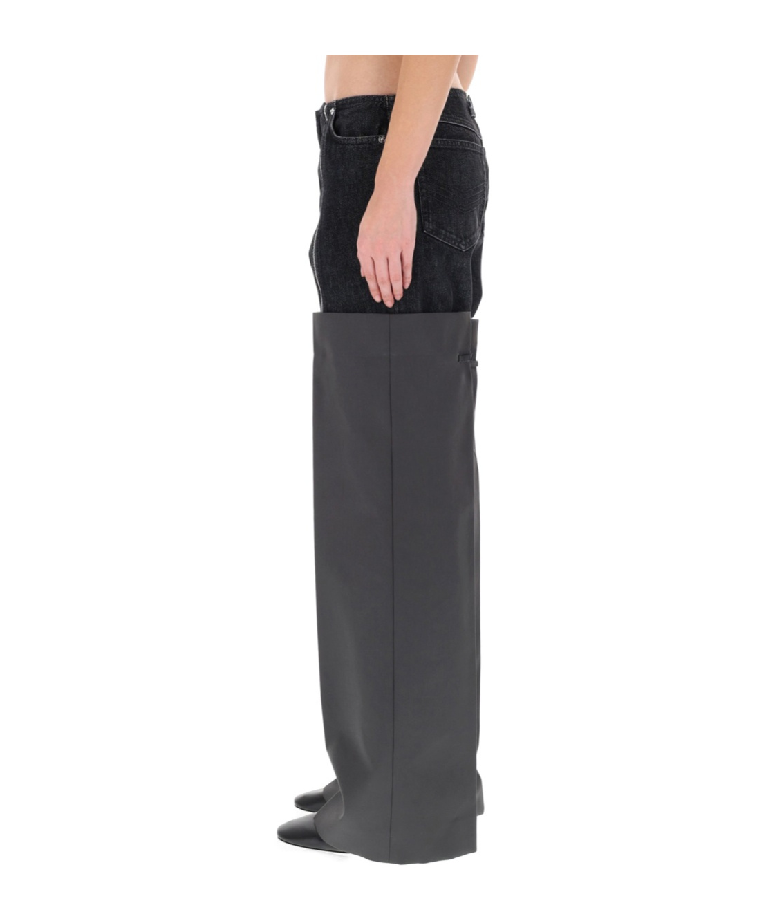 Jean Paul Gaultier Wide Leg Trousers Contrast Panels In Black