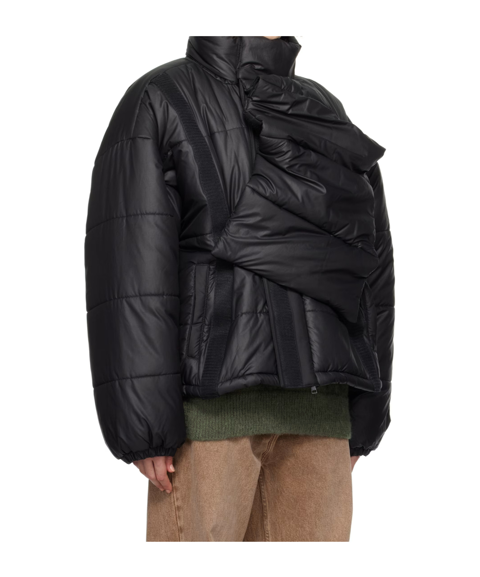 Y/project Quilted Puffer Jacket In Black