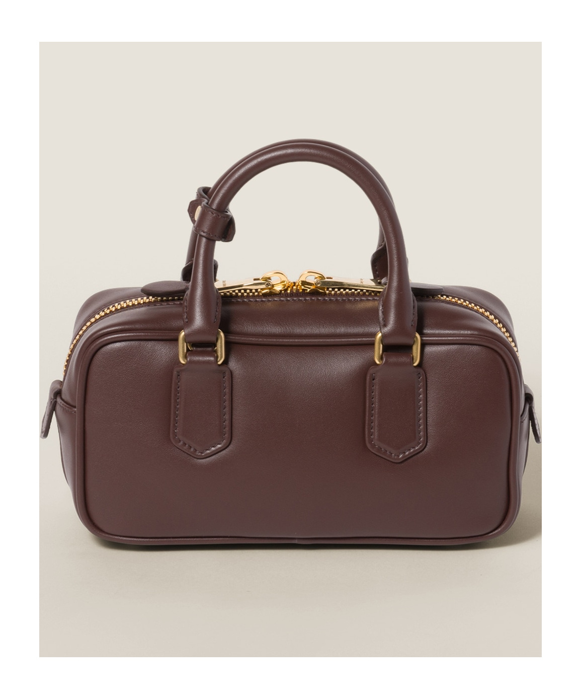 Miu Miu Arcadie Leather Tote Bag In Brown