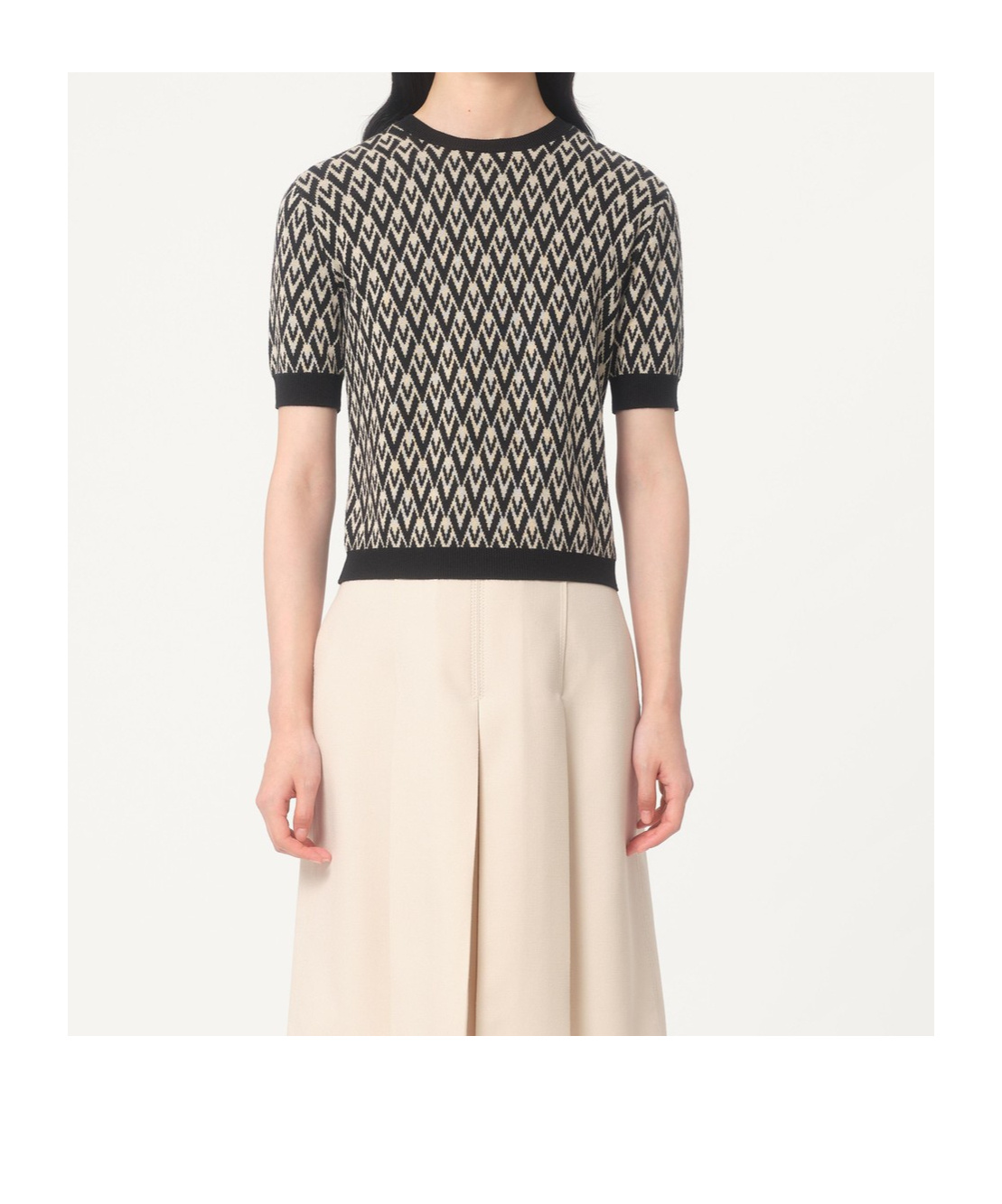Valentino Garavani Toute La V Jacquard Virgin Wool Sweater In Black