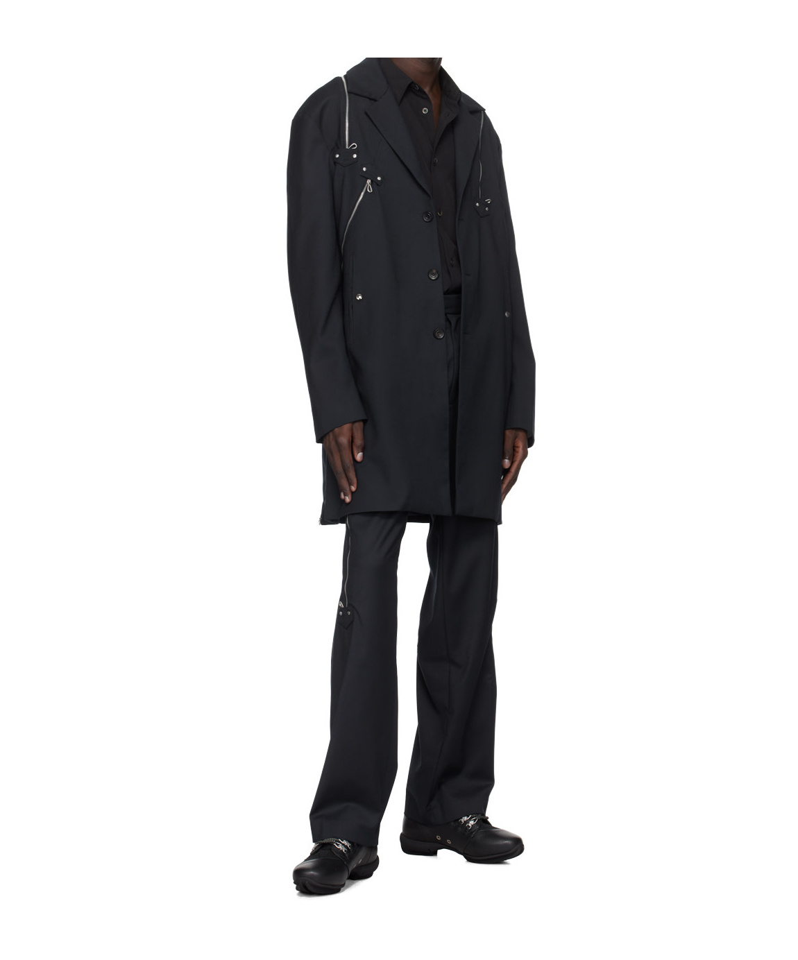 Kiko Kostadinov Long-sleeved Suit Coat In Black