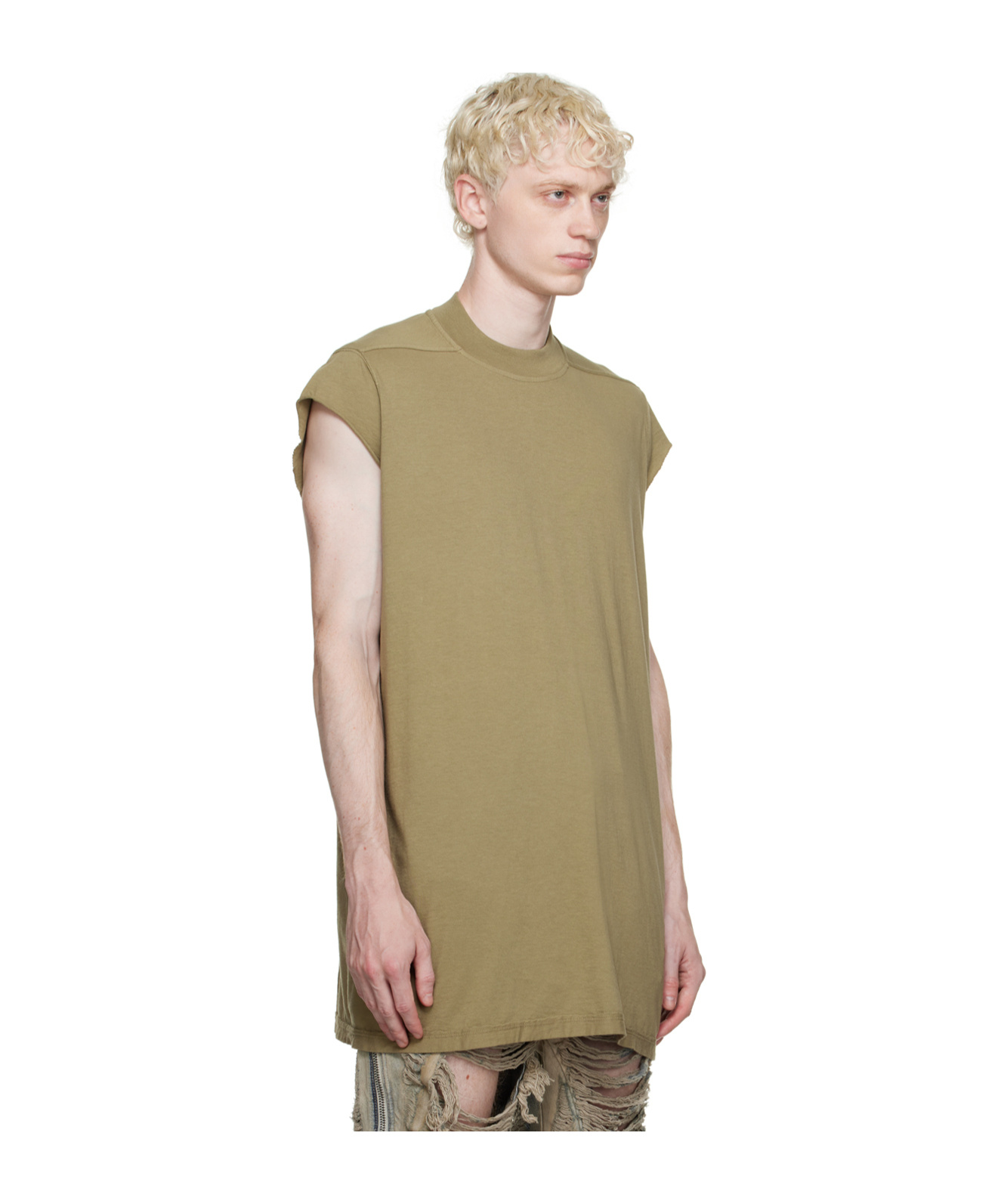 Rick Owens Drkshdw Khaki Jumbo T-shirt In Green
