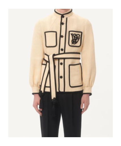 Valentino Giubbino In Misto Juta Crema Uomo In Beige