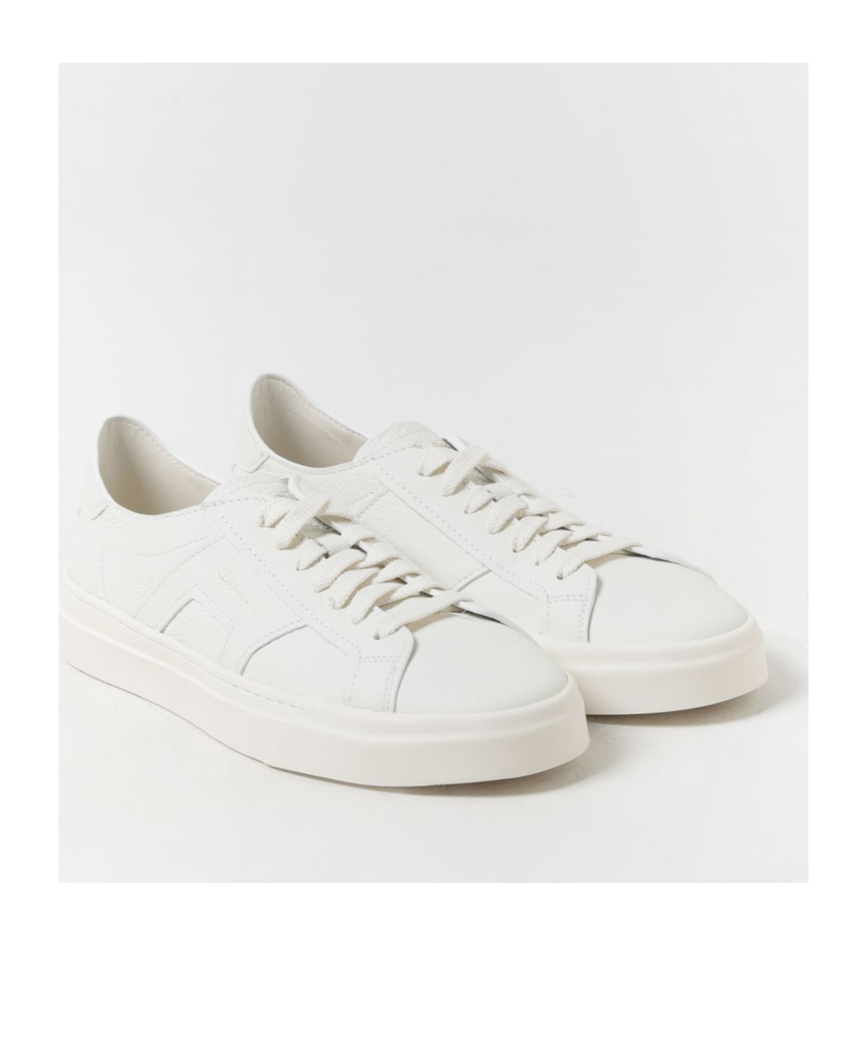 Shop Santoni Logo-printed Lace-up Sneakers In White