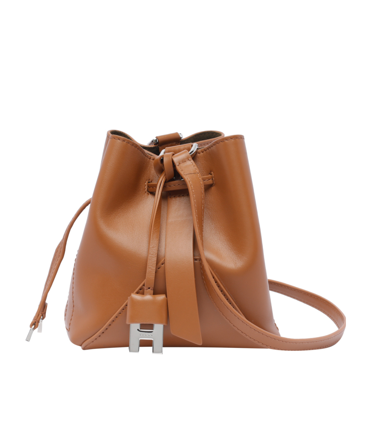 Hogan Mini Kenya Bucket Bag With Adjustable Strap In Brown