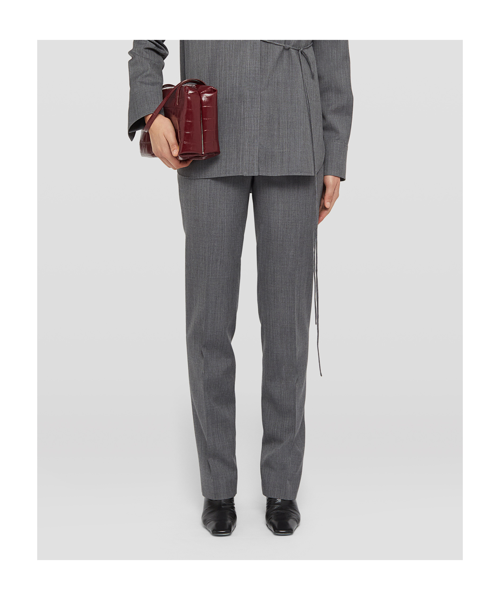 Jil Sander Gray Wool Trousers In Gray